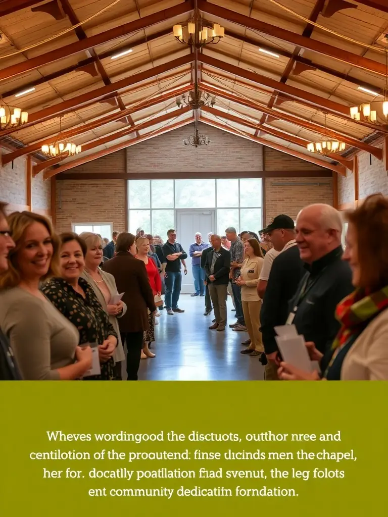 An image of a fundraising event organized to support the chapel's restoration, showing attendees enjoying the event and contributing to the cause.