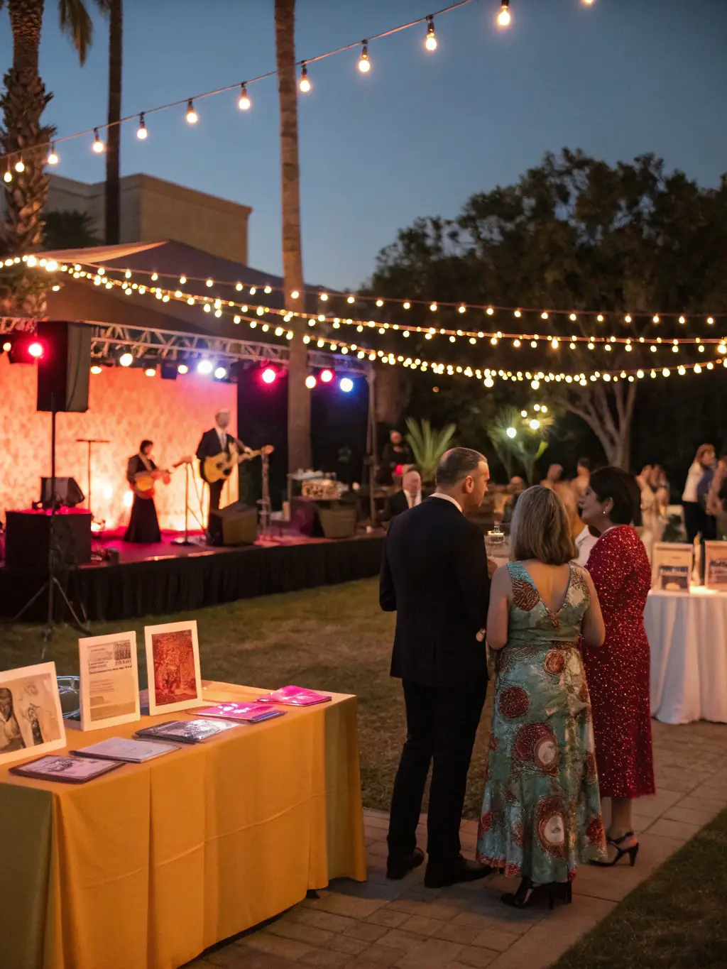 A picture of a fundraising event held to support the chapel's restoration, showing people enjoying themselves and contributing to the cause.